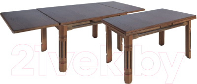 Обеденный стол ТехКомПро Рим ножка квадратная 65x90-130/170x75 (дуб/тон орех)