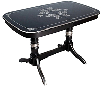 Обеденный стол ТехКомПро Комфорт МП С рисунком №2 тип А (бук/тон черный/серебристая патина) - 