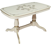 Обеденный стол ТехКомПро Комфорт с рисунком №2 тип А (бук/тон 3/золотая патина) - 