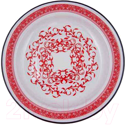 Блюдо СтальЭмаль Узор индийский 2 С0808.0*66 (красный)