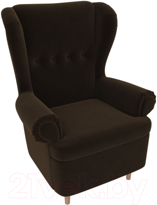 Кресло мягкое Mebelico Торин / 100924 (велюр, коричневый)
