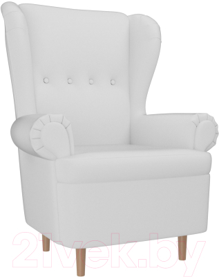 Кресло мягкое Mebelico Торин / 100945 (экокожа, белый)