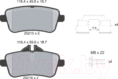 Тормозные колодки Textar 2521502