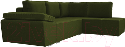 Комплект мягкой мебели Лига Диванов Хавьер правый / 101253 (микровельвет зеленый)