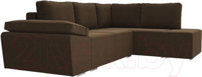 Комплект мягкой мебели Лига Диванов Хавьер правый / 101255 (микровельвет коричневый)