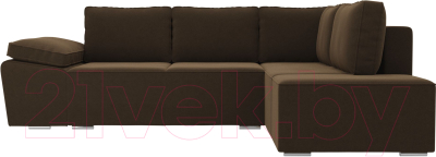Комплект мягкой мебели Лига Диванов Хавьер правый / 101255 (микровельвет коричневый)