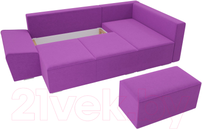 Комплект мягкой мебели Лига Диванов Хавьер правый / 101256 (микровельвет фиолетовый)