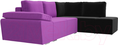 Комплект мягкой мебели Лига Диванов Хавьер правый / 101257 (микровельвет фиолетовый/черный)