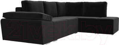 Комплект мягкой мебели Лига Диванов Хавьер правый / 101258 (микровельвет черный)