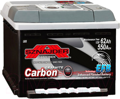 

Автомобильный аккумулятор Sznajder, Carbon EFB 62 R / 562 05