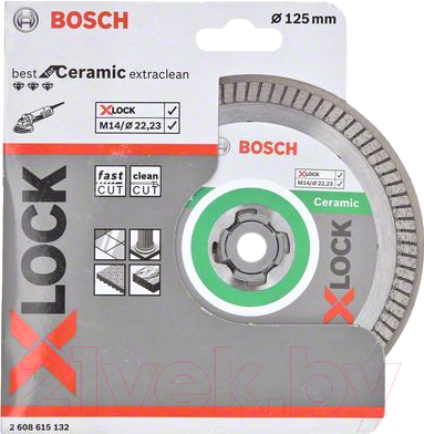 Отрезной диск алмазный Bosch X-lock 2.608.615.132