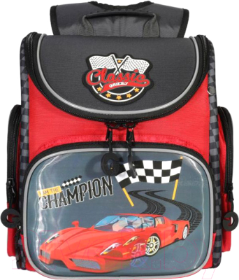 Школьный рюкзак Grizzly RA-970-4 (красный/темно-серый)