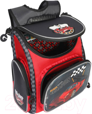 Школьный рюкзак Grizzly RA-970-4 (красный/темно-серый)