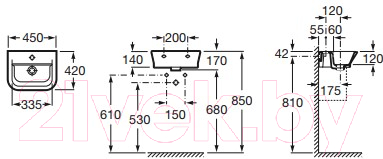 Умывальник Roca Unik The Gap 45 (7327477000)