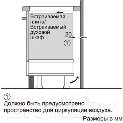 Индукционная варочная панель Bosch PIB645F17E - схема