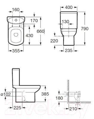 Сливной бачок Roca Dama Senso А341517000