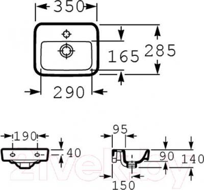 Умывальник Roca Dama Senso Square 35 (А32751D000)