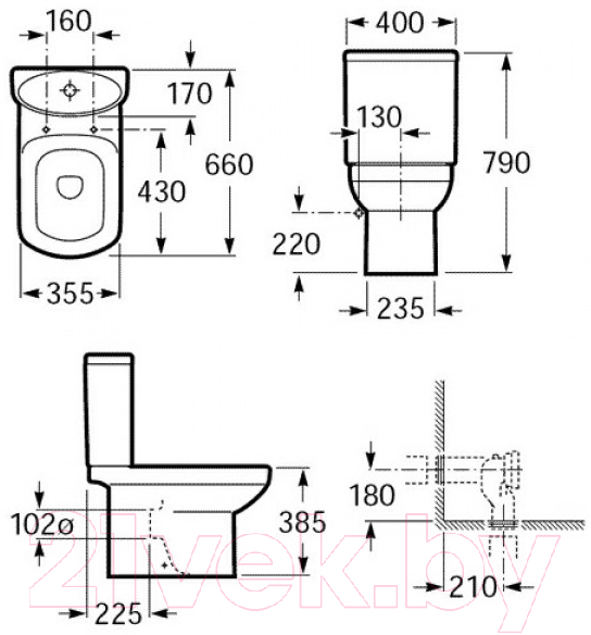 Унитаз напольный Roca Dama Senso A342517000