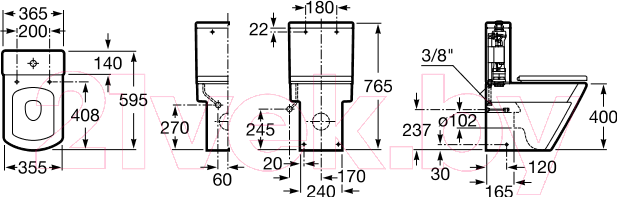 Унитаз напольный Roca Hall A342628000