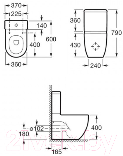 Унитаз напольный Roca N-Meridian Comp A342248000