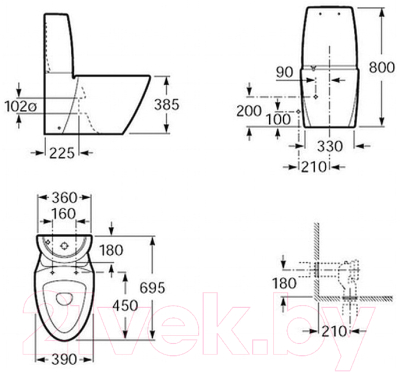 Унитаз напольный Roca Veranda A342447000