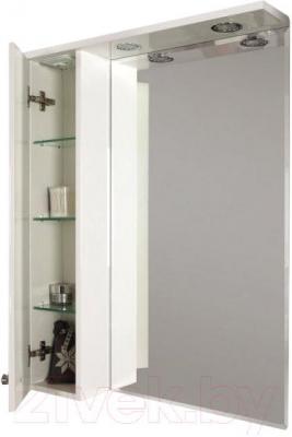 Шкаф с зеркалом для ванной Акватон Лиана 60 (1A162702LL01L) - общий вид с открытой дверцей