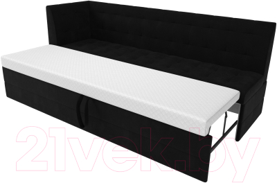 Изображение товара Скамья кухонная мягкая Лига Диванов Бриз 209 / 100382 левый (вельвет, черный)