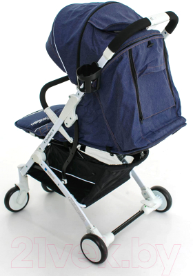 Детская прогулочная коляска Babyzz D200 (джинс, белая рама)