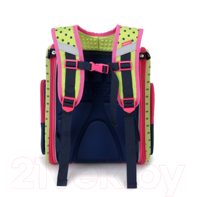 Школьный рюкзак Grizzly RA-971-1 (темно-синий/салатовый)