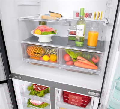 Изображение товара Холодильник с морозильником LG DoorCooling+ GC-Q22FTBKL