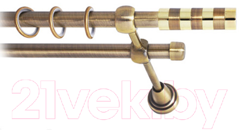 Карниз для штор Lm Decor Жезл 060 2р гладкий (антик, 1.6м)