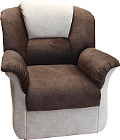 Кресло мягкое Уладар Омега-2 (велюр темно-коричневый/бежевый) - 
