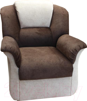 Кресло мягкое Уладар Омега-2 (велюр темно-коричневый/бежевый)