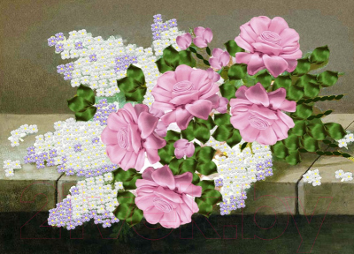 Набор для вышивания Наследие Букет из розовых роз и сирени / НЛ3-029