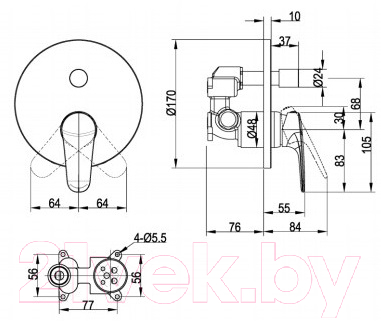 Смеситель Villeroy & Boch Architectura Profi TVS10335300061