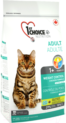 Сухой корм для кошек 1st Choice Adult Weight Control Chicken (10кг)