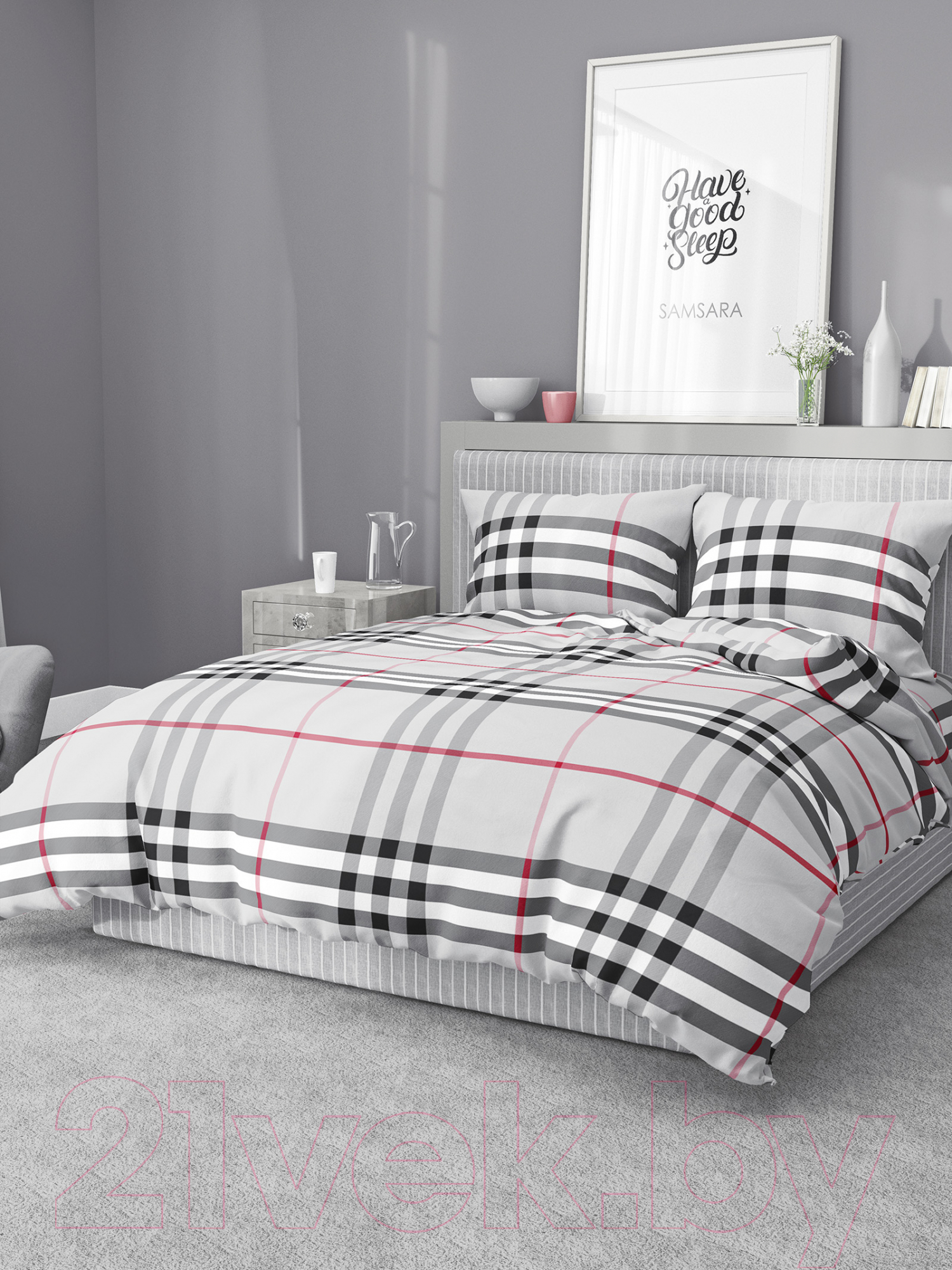 Наволочка Samsara Burberry 7070Н-20 (серый) — фото 3