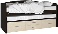Двухъярусная выдвижная кровать детская Артём-Мебель СН 108.02 (сосна/венге) - 