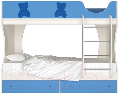 Двухъярусная кровать детская Артём-Мебель СН 108.01 (сосна/синий)
