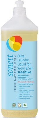 Гель для стирки Sonett Sensitive д/изделий из шерсти и шелка на основе оливкового масла (1л)