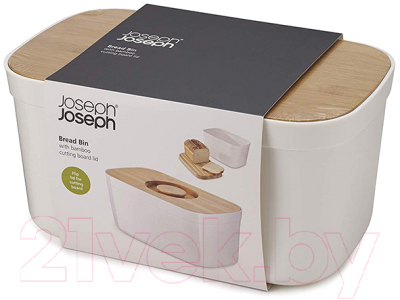 Хлебница Joseph Joseph Bread Bin 81097 с разделочной доской (белый)