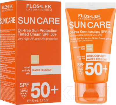 Крем солнцезащитный Floslek Laboratorium Sun Care Oil-free Sun Protection Tinted Cream SPF50 (50мл)