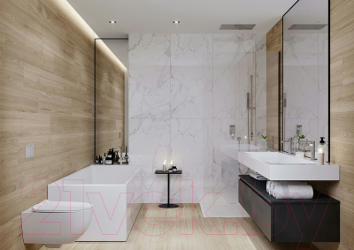 Плитка Kerranova Marble Trend Carrara K-1000/LR (600x1200)