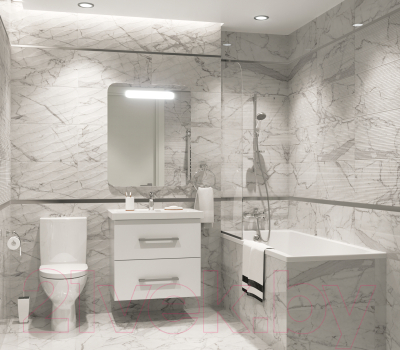 Плитка Kerranova Marble Trend Carrara K-1000/MR (600x1200)