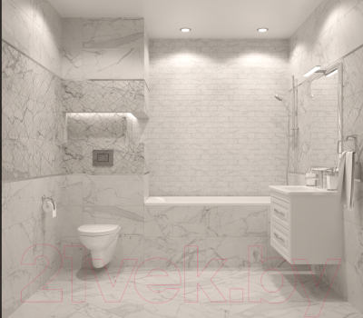 Плитка Kerranova Marble Trend Carrara K-1000/MR (600x1200)