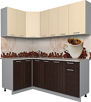Кухонный гарнитур Интерлиния Мила Лайт 1.2x1.9 (ваниль/дуб венге) - 