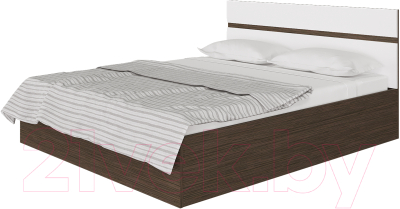 Полуторная кровать Горизонт Мебель Ненси 1.4 (МДФ, венге/белый глянец)