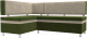 Уголок кухонный мягкий Лига Диванов Стайл 211 левый / 100560 (микровельвет, зеленый/бежевый) - 