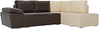 Комплект мягкой мебели Лига Диванов Хавьер правый / 101270 (экокожа коричневый/бежевый) - 