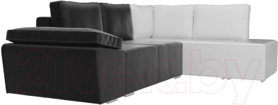 Комплект мягкой мебели Лига Диванов Хавьер правый / 101272 (экокожа черный/белый)